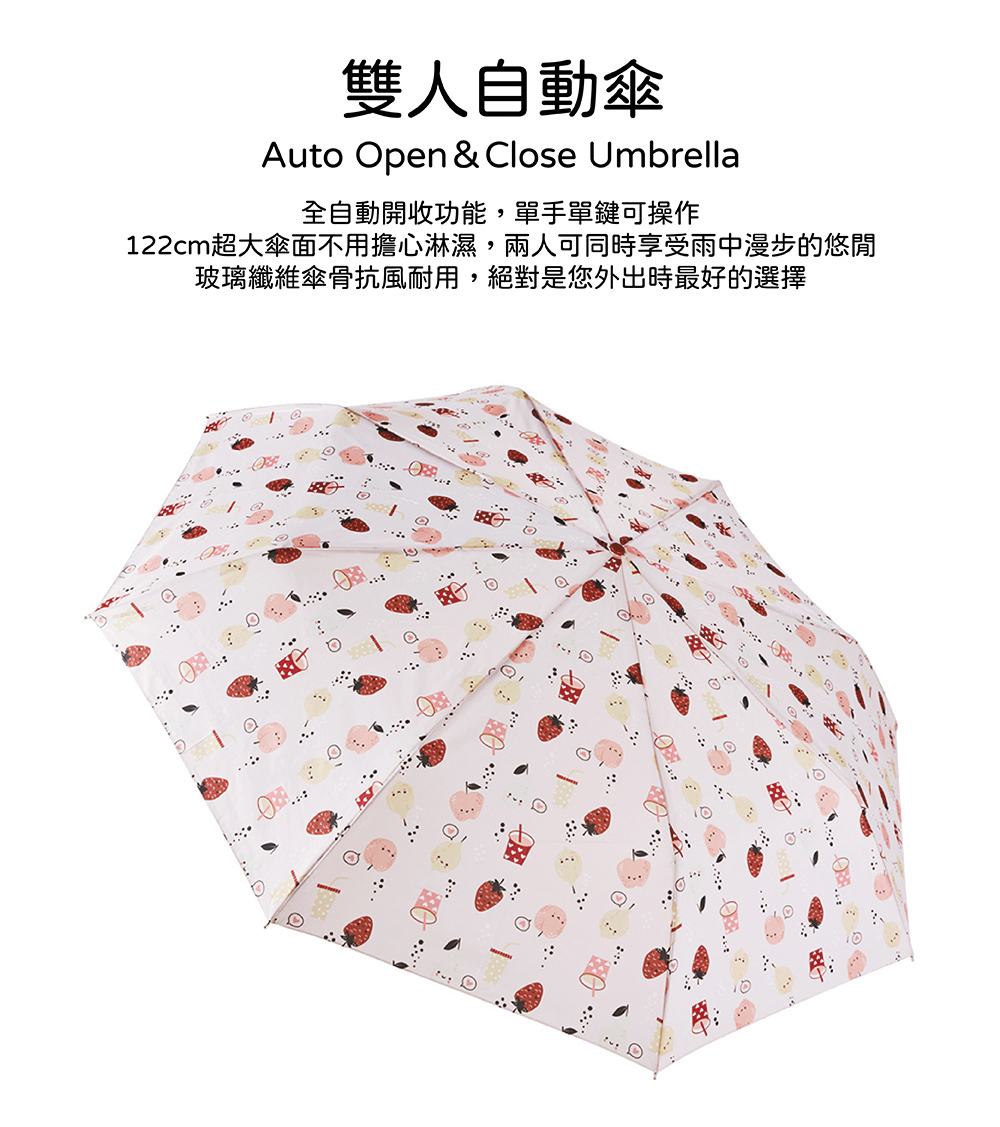 RAINSTORY莓好時光抗UV雙人自動傘