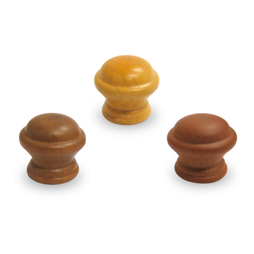 【五金小姐】台灣製 小帽子把手 25mm 木製把手 松木