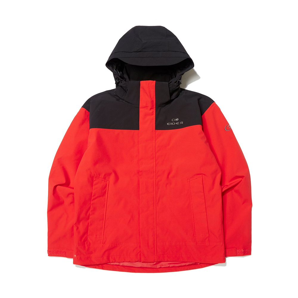【EIDER】男2L防風防潑水可拆帽外套 / 23EDMU23101-[淺卡其/黑、黑紅拼、黑]