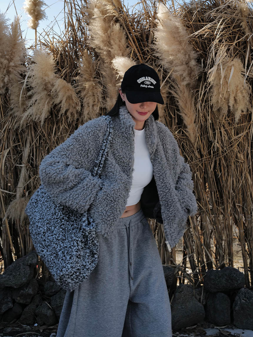 QQ立領毛毛外套*2色