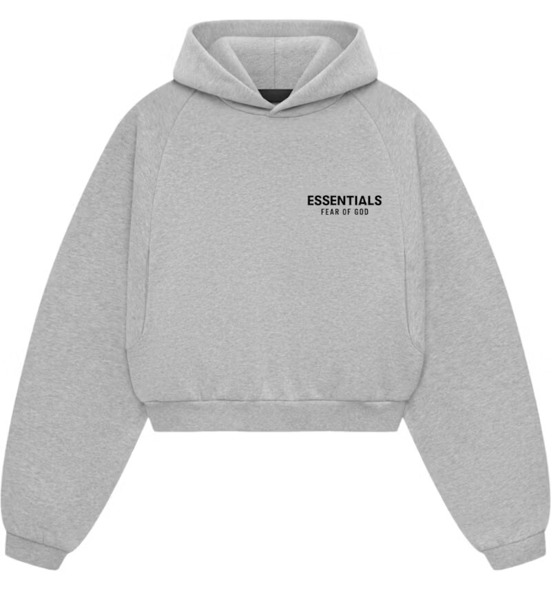 限量現貨 Fear of God Essentials Hoodie 短版女款 淺灰