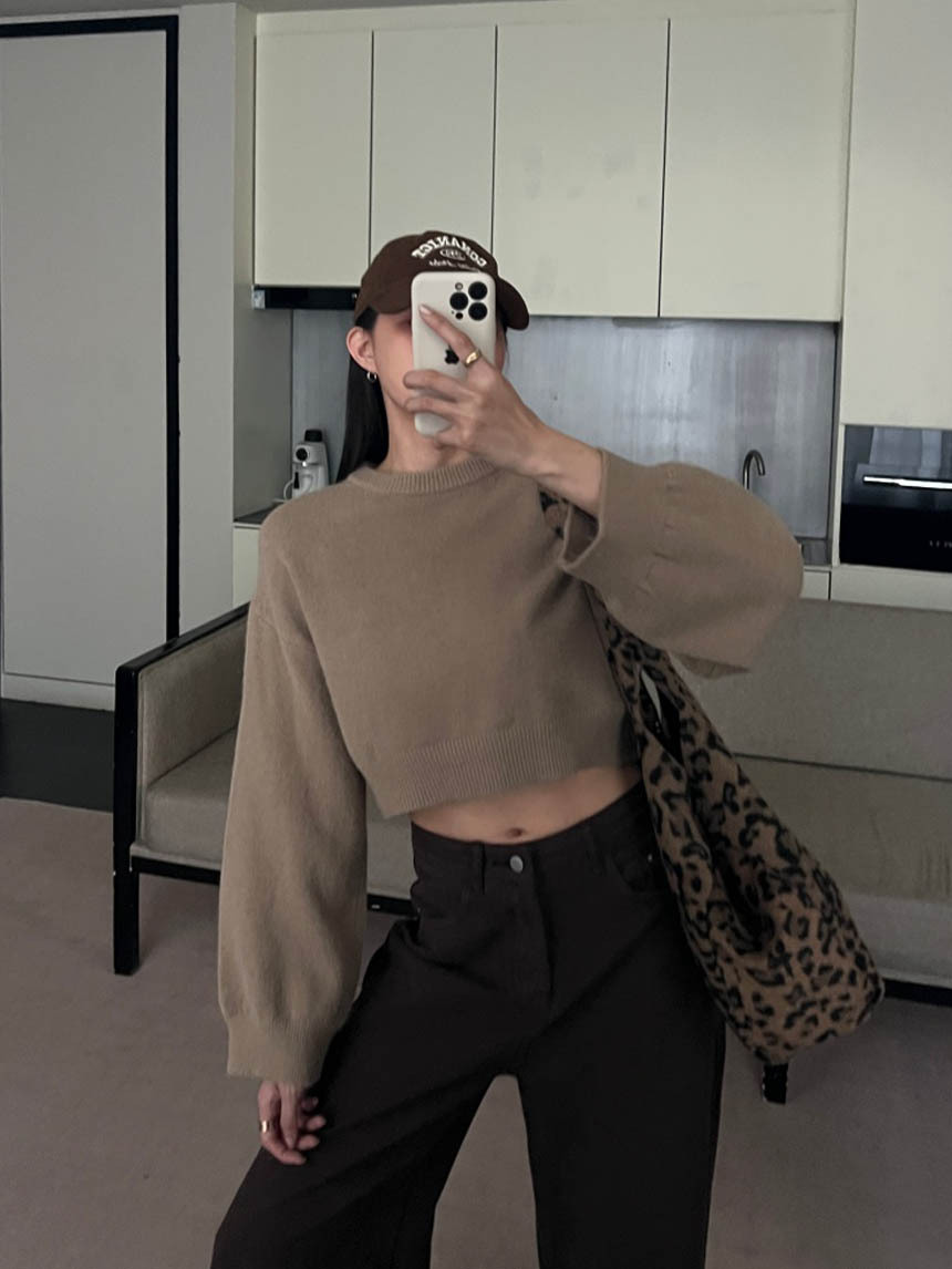 圓領短版針織上衣*5色