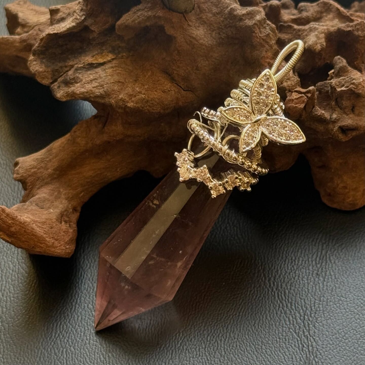 [原石] 紫黃晶 水晶靈擺 手工製作