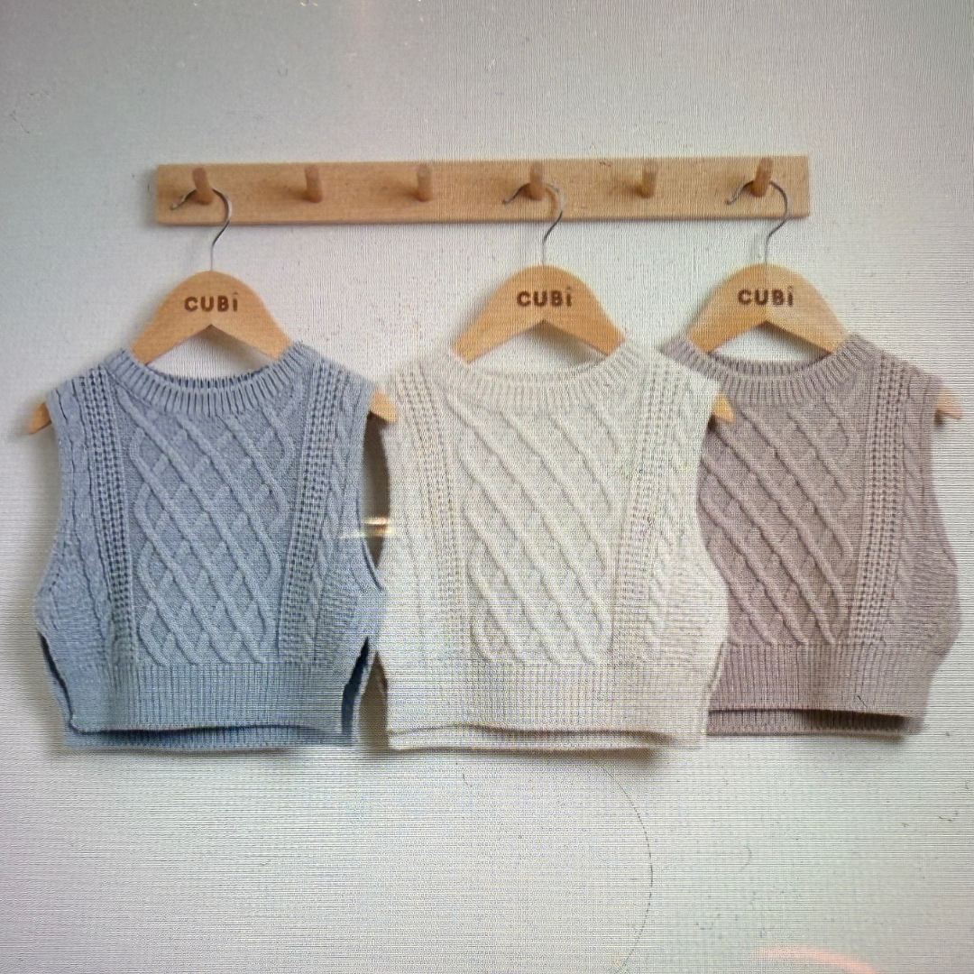 韓國 Aosta - 秋款經典親子針織背心（三色）