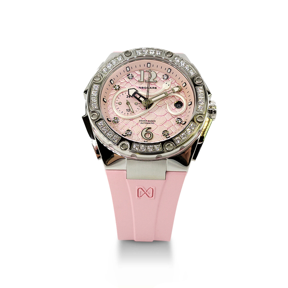 (預購)【NSQUARE】蛇后系列 日本機芯 鑲嵌 施華洛世奇水鑽 蟒蛇紋 自動 機械 腕錶 L0472-N48.9