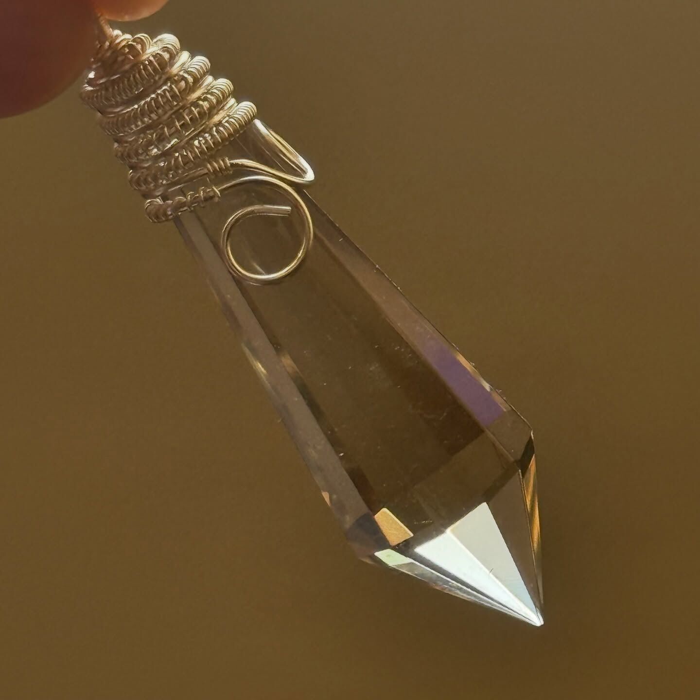 [原石] 茶晶 水晶靈擺 手工製作