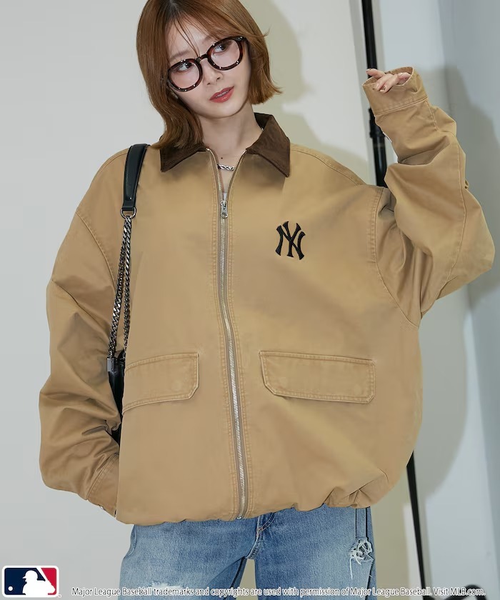 【預購】MLB 撞色翻領工裝外套 3色 3151220800034