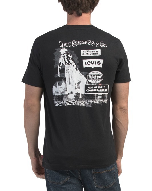 【直播】LEVIS LL112664 男裝圖案圓領短袖上衣(黑色)