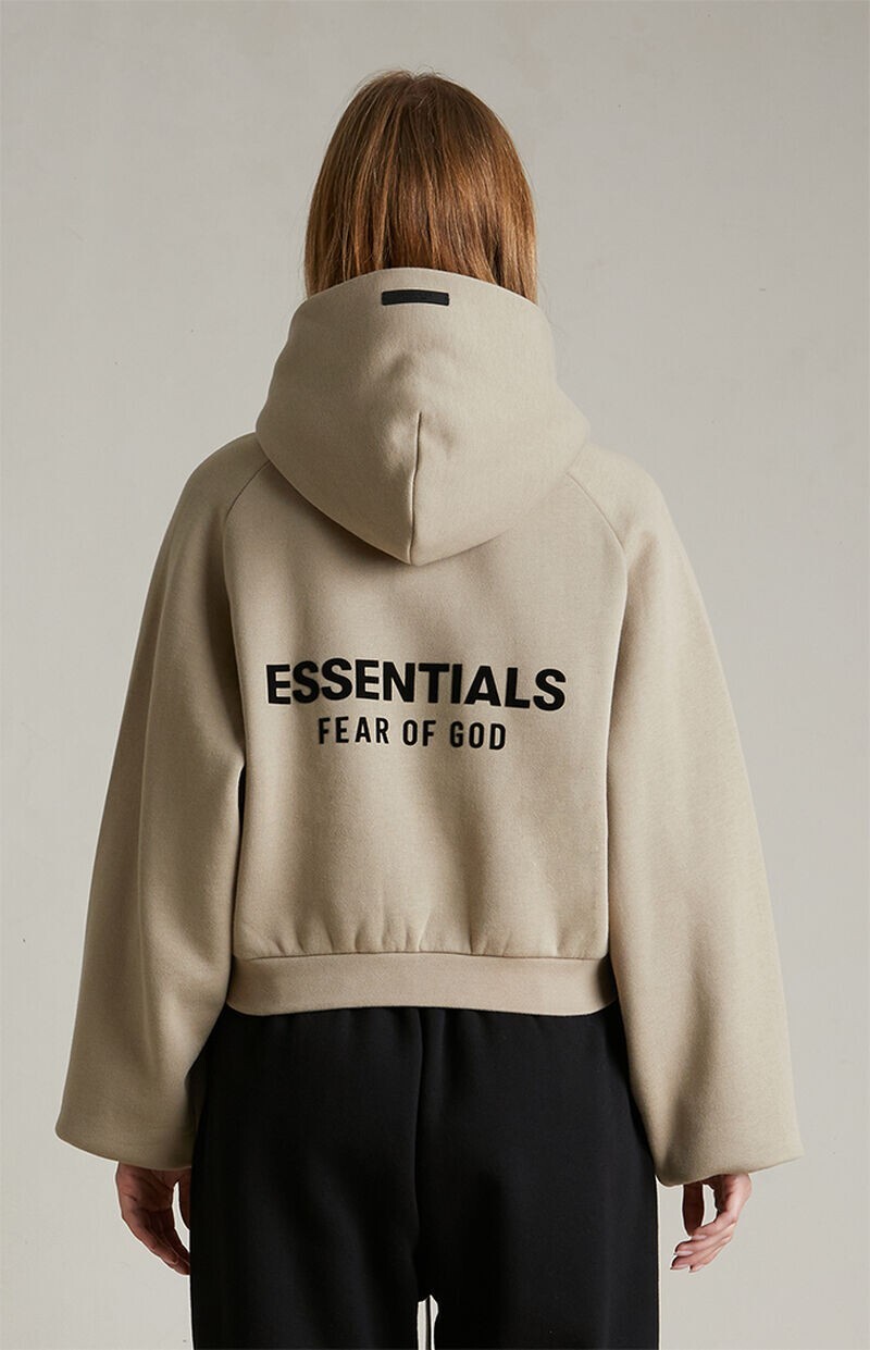 限量現貨 Fear of God Essentials Hoodie 短版女款 沙色