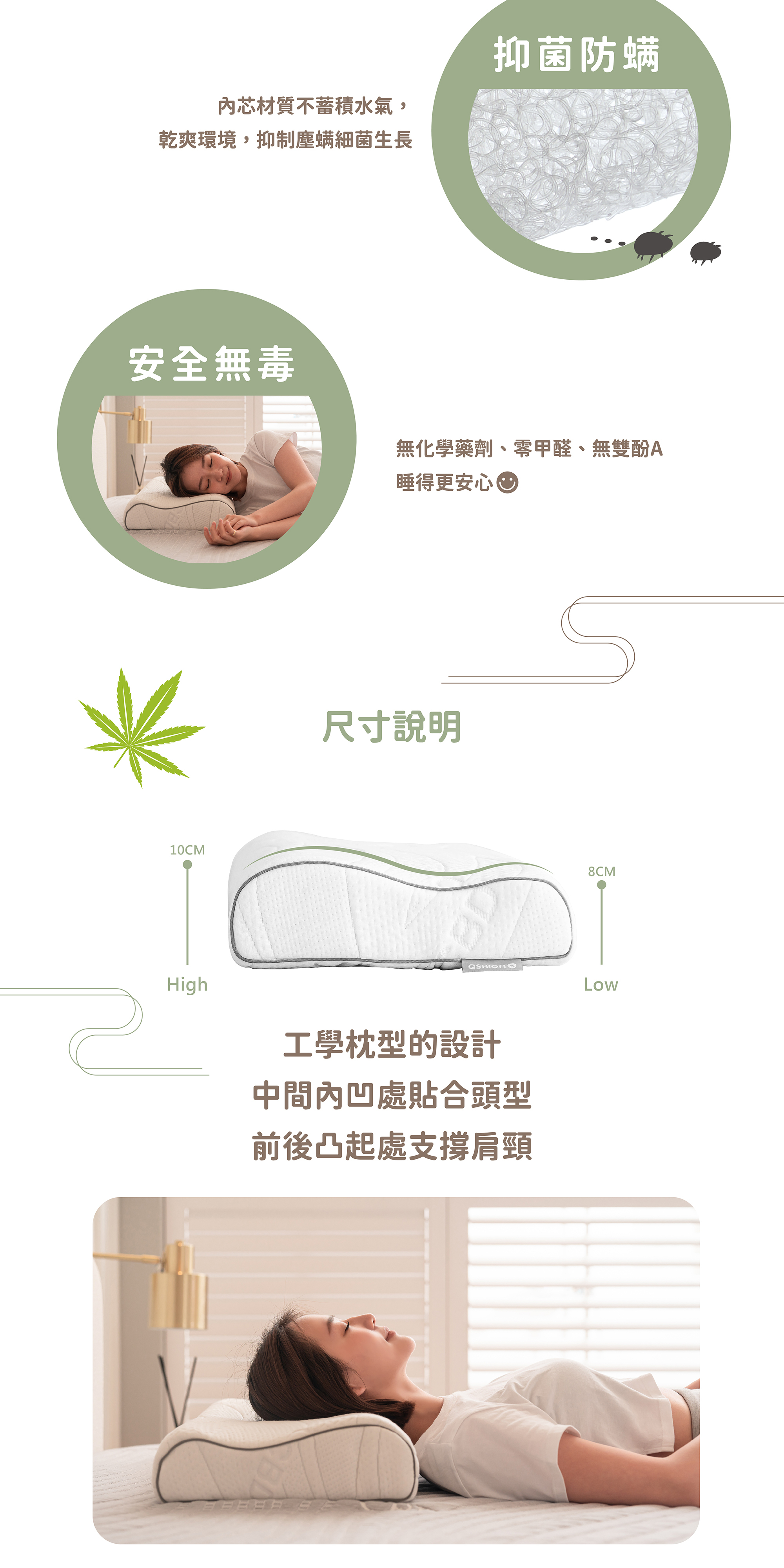 CBD助眠枕工學型商品詳細資訊-4