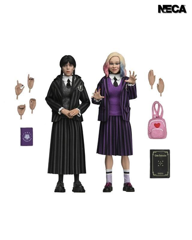 NECA 代理版 可動 8吋 星期三·阿達&依妮 制服ver. 2入組