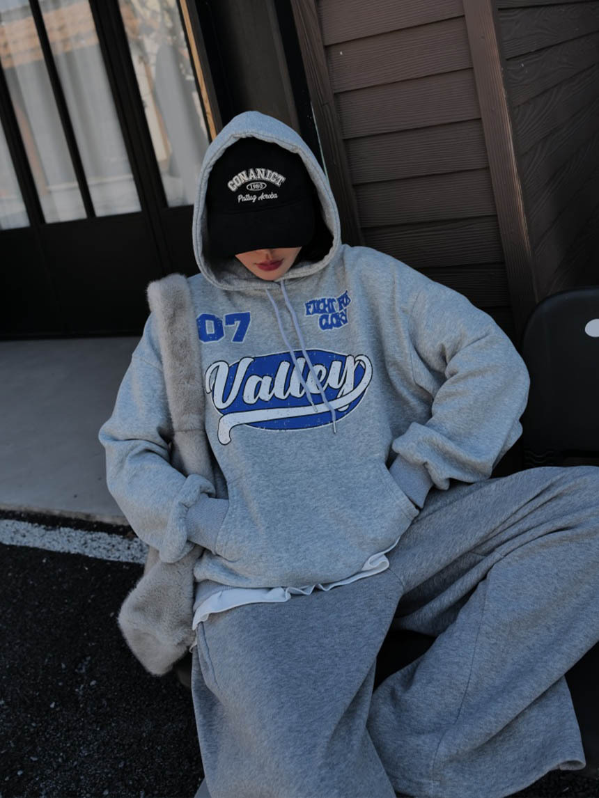 美式復古連帽加絨衛衣*3色