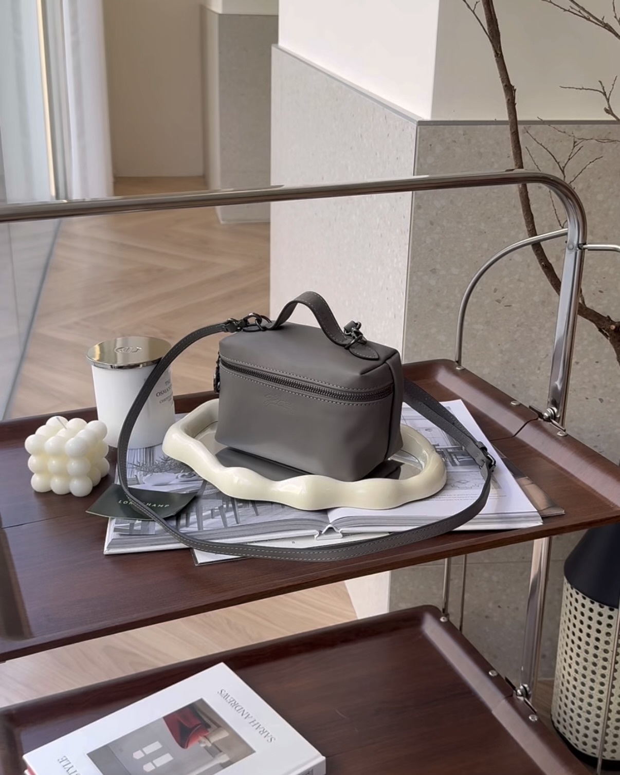 LONGCHAMP｜ LE PLIAGE XTRA VANITY XS  盒子包 灰色