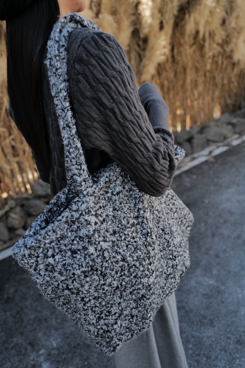 QQ毛豹紋購物袋*2色