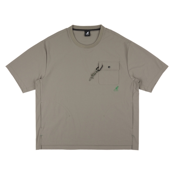 KANGOL 短袖 橄欖綠 孔雀藍 口袋 梭織 涼感 休閒 上衣 中性 6425100972 6425100982