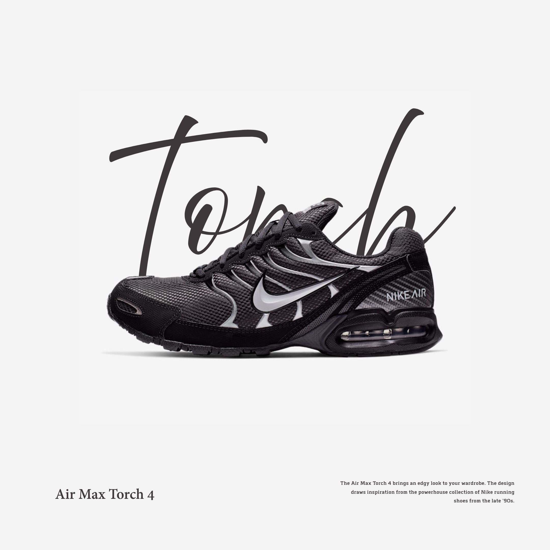 NICEDAY 代購 Nike Air Max Torch 4 銀黑 黑銀 灰銀 鐵灰 復古 未來 男鞋 慢跑鞋 343846-012