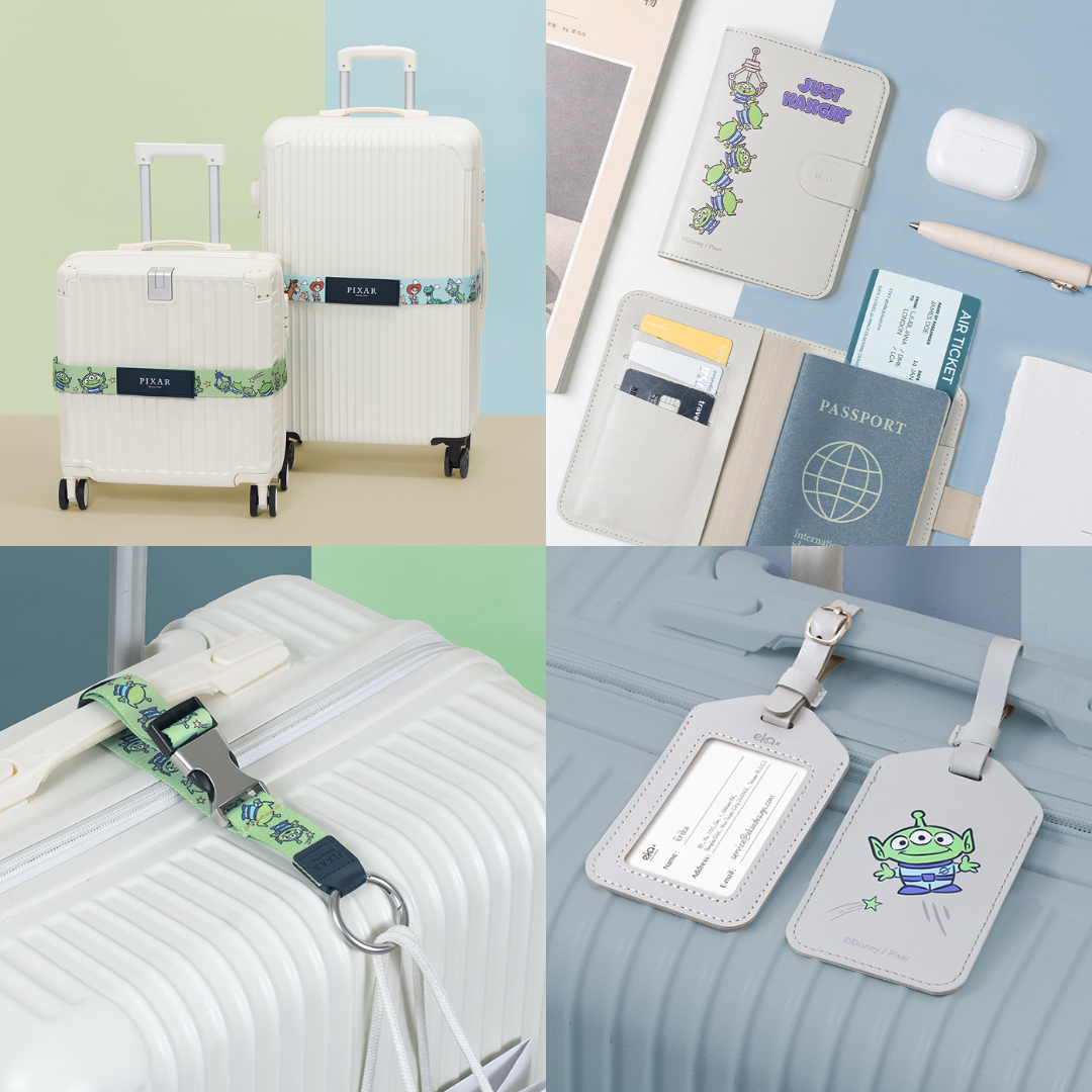 旅遊配件四件組 - Disney 玩具總動員【正版授權】(行李束帶+行李掛環+行李吊牌+護照套)