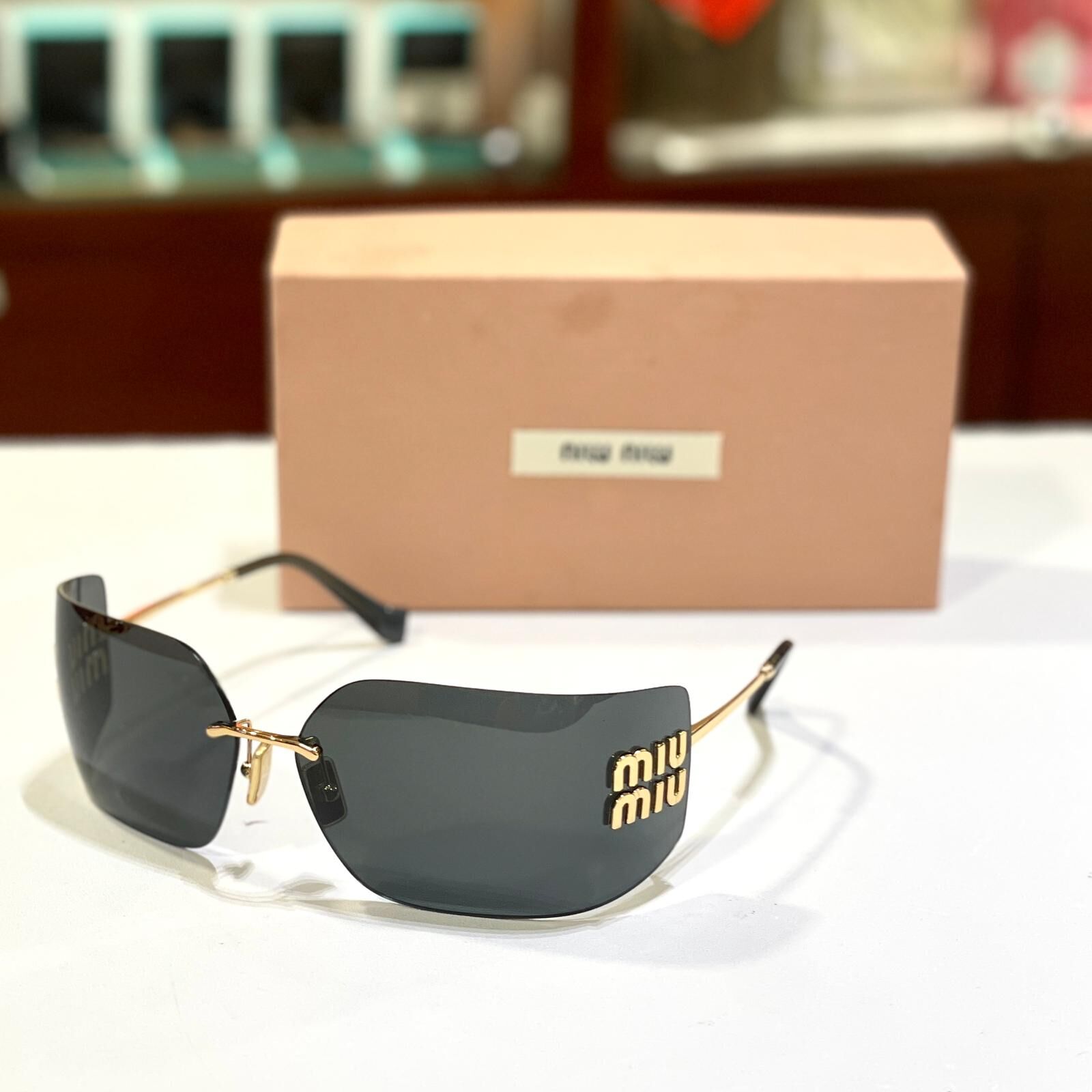 全新MIUMIU太陽眼鏡 54YS 5AK5S0 黑色拼金色 SUNGLASSES  #BRAND NEW #香榭站正品