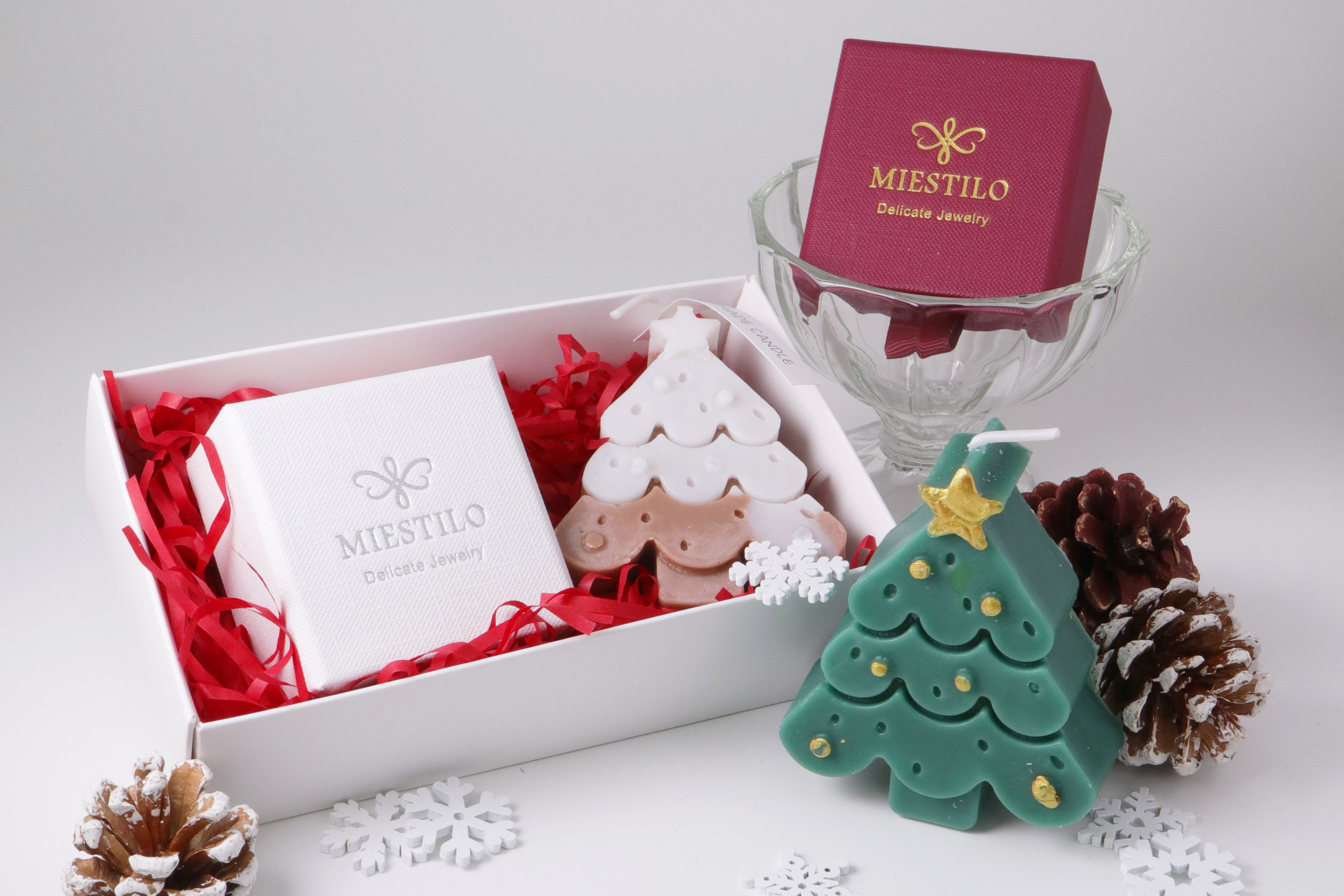 【聖誕香氛蠟燭禮盒包裝組】|Miestilo Jewelry設計師輕珠寶品牌|舒飾質感每一刻