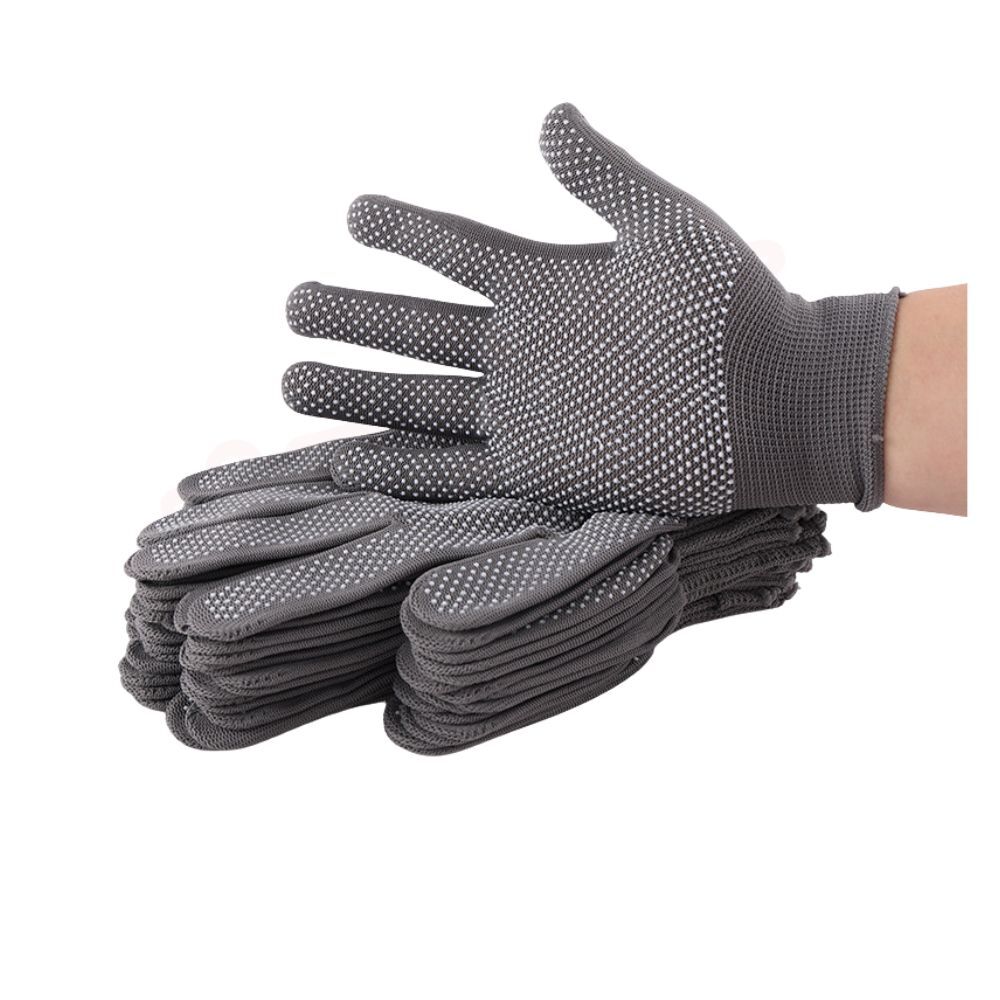 高彈尼龍防滑手套（12雙組）｜點膠強力止滑尼龍手套止滑手套工地手套搬運手套作業手套耐磨手套彈性手套【輕鬆購五金百貨】