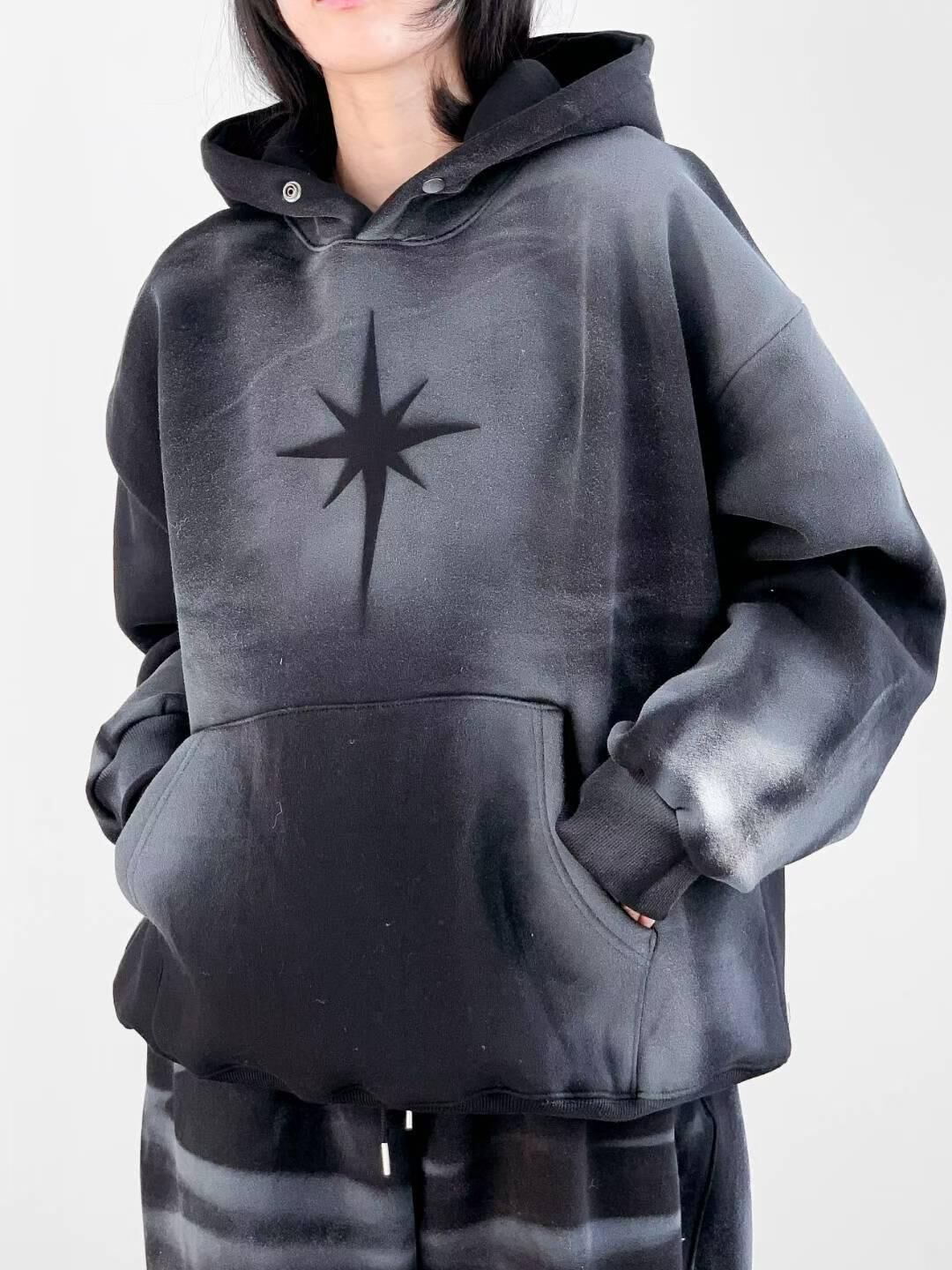 仿污圖案連帽衛衣(抓毛底) GAME-055T