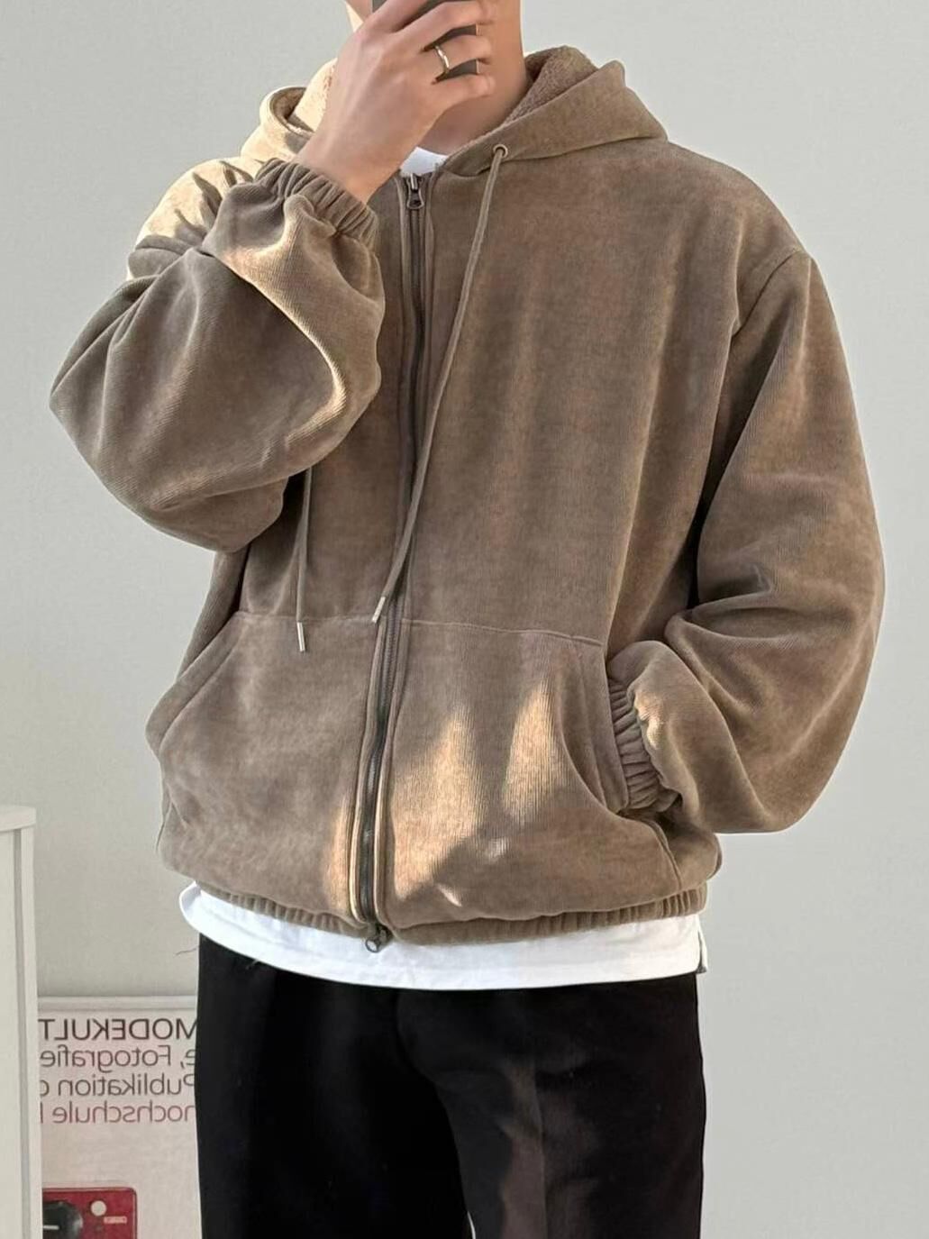 淨色連帽拉鍊外套 GAME-059JK