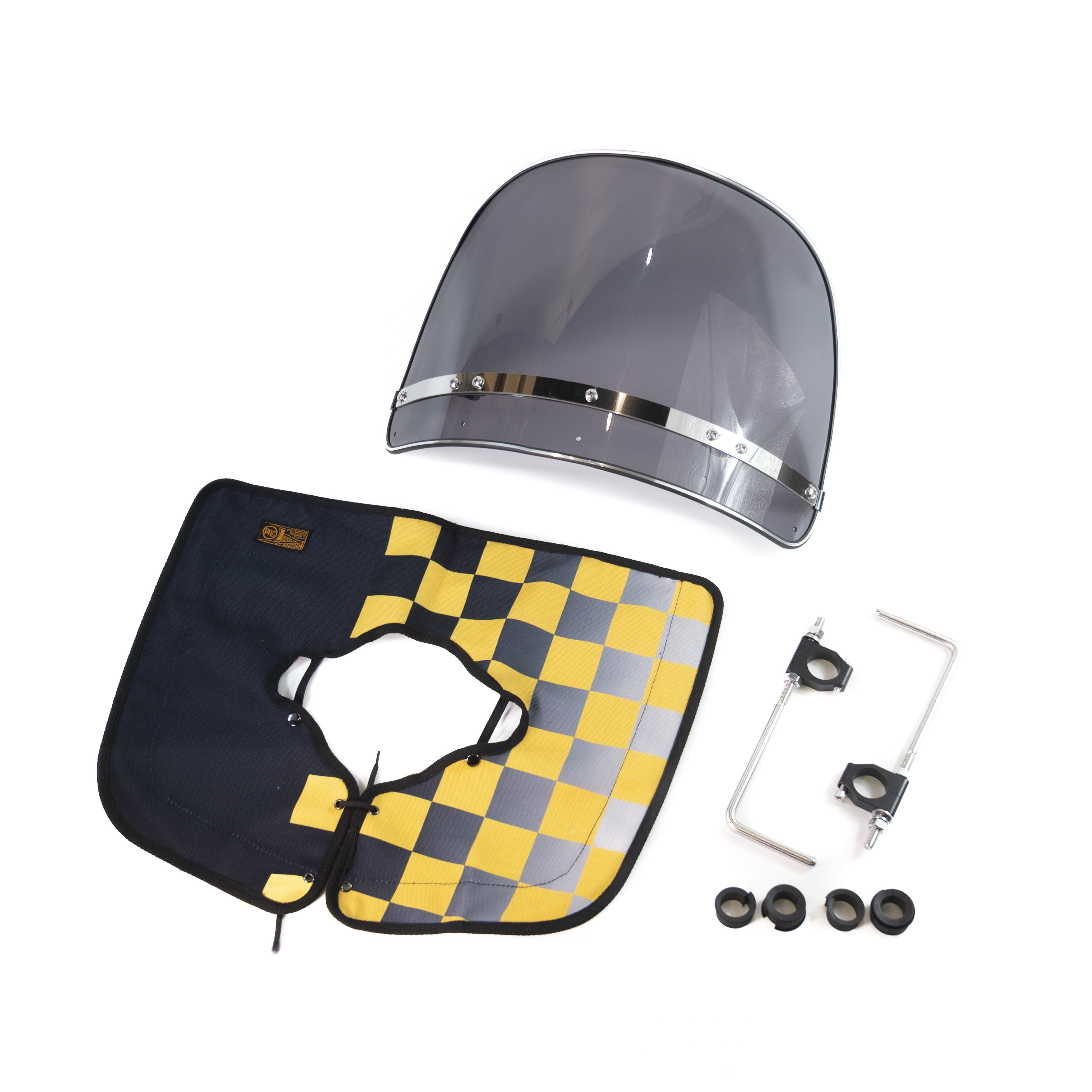 PRC 通用型 復古旭風防 黑黃賽車旗