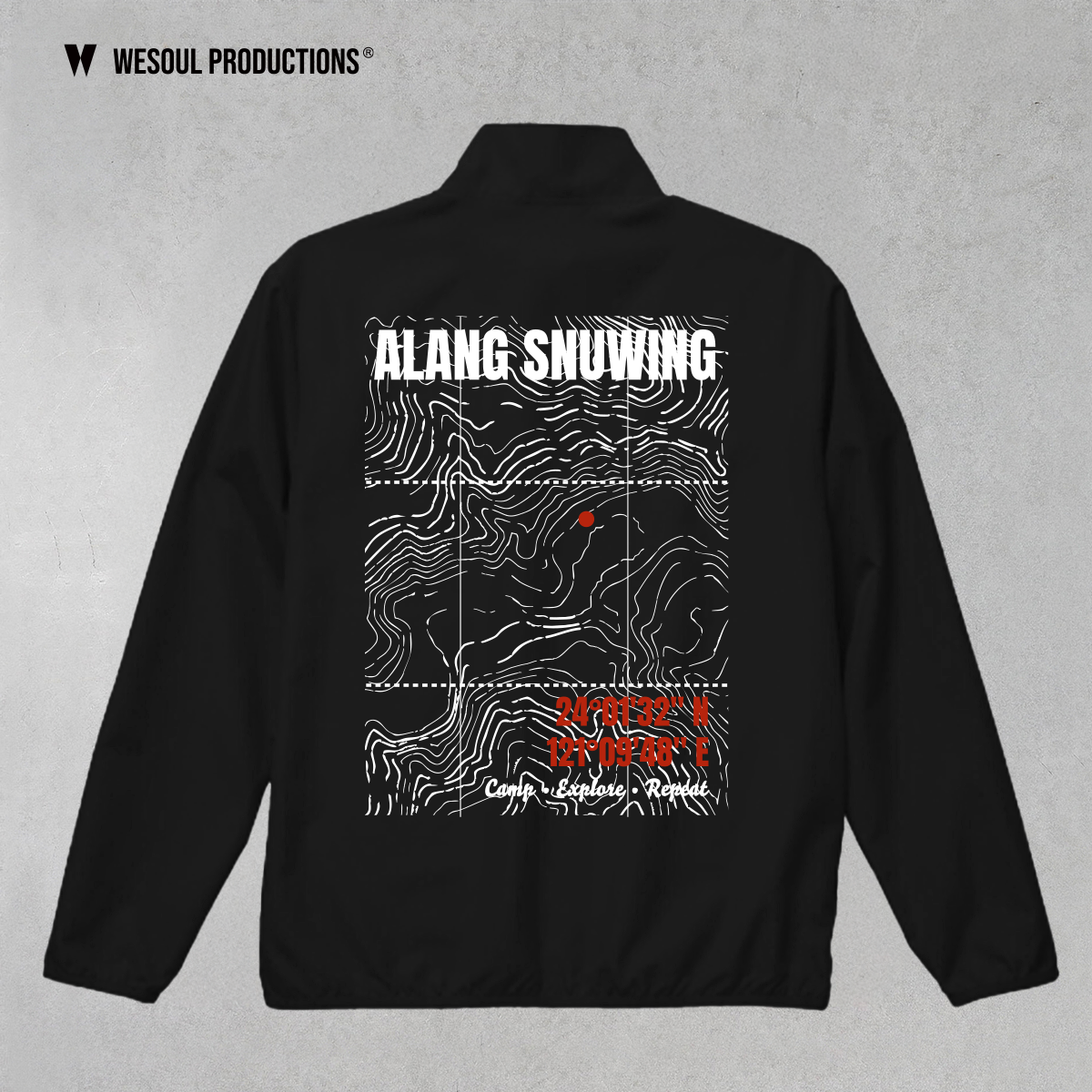 春陽越野-史努櫻紀念黑色防撕裂外套