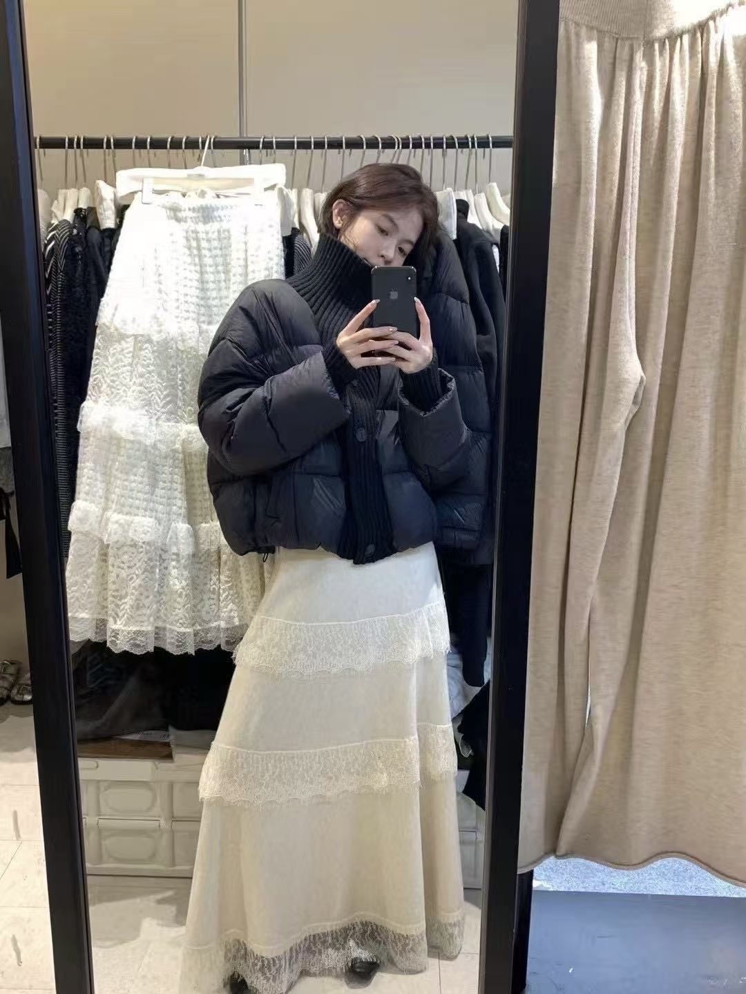 925 拼接立領麵包保暖羽絨外套