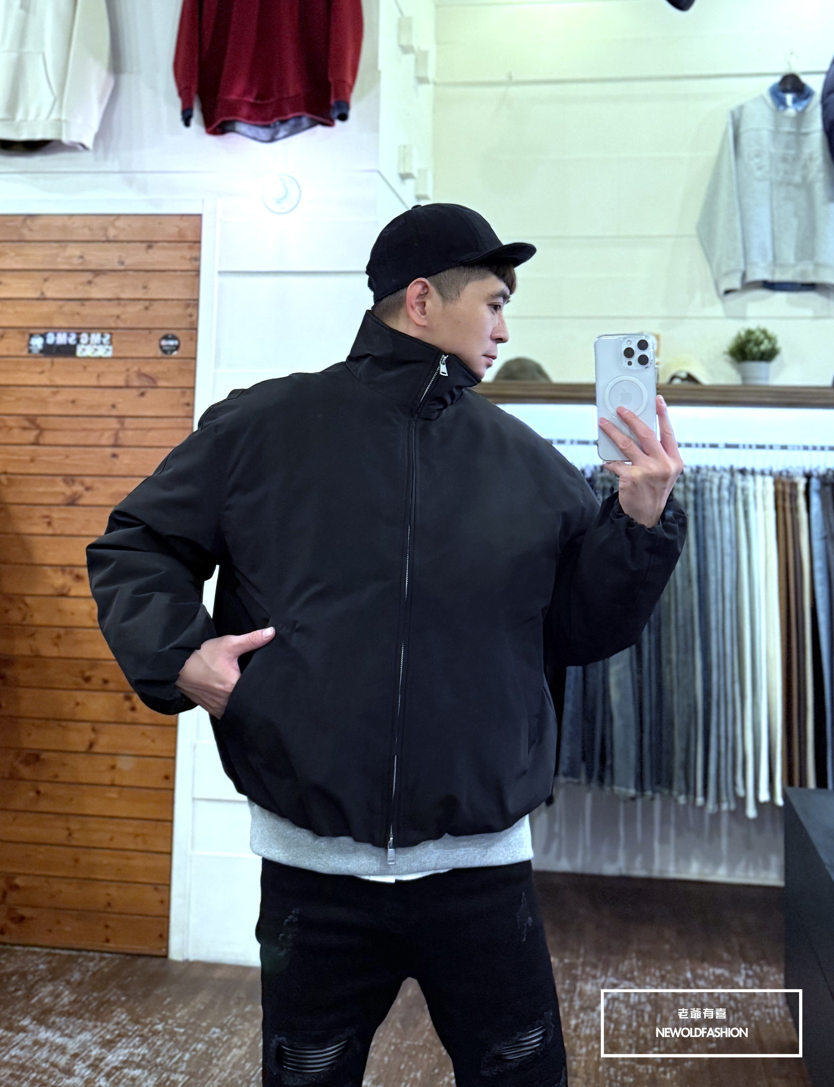 『新品上市』重磅金屬拉鍊車線羽絨外套(NOF251191072)-黑