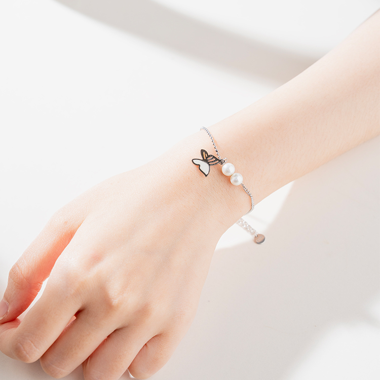 miramira自然｜蝶影珍語雙珠手環/鍊C0971-銀66946