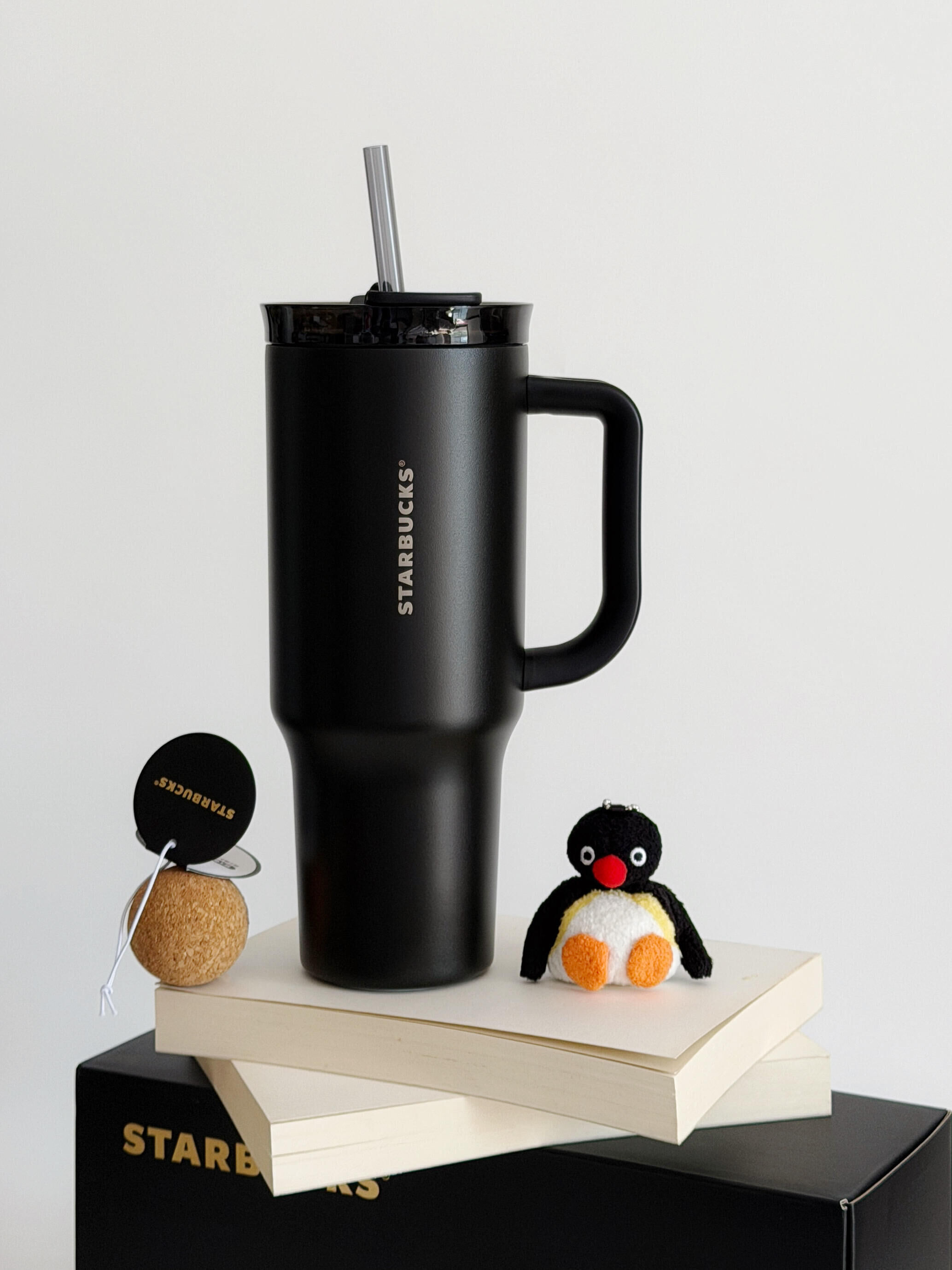 代購-Starbucks星巴克 鎏金系列 不鏽鋼吸管保溫杯 黑色 1120ml