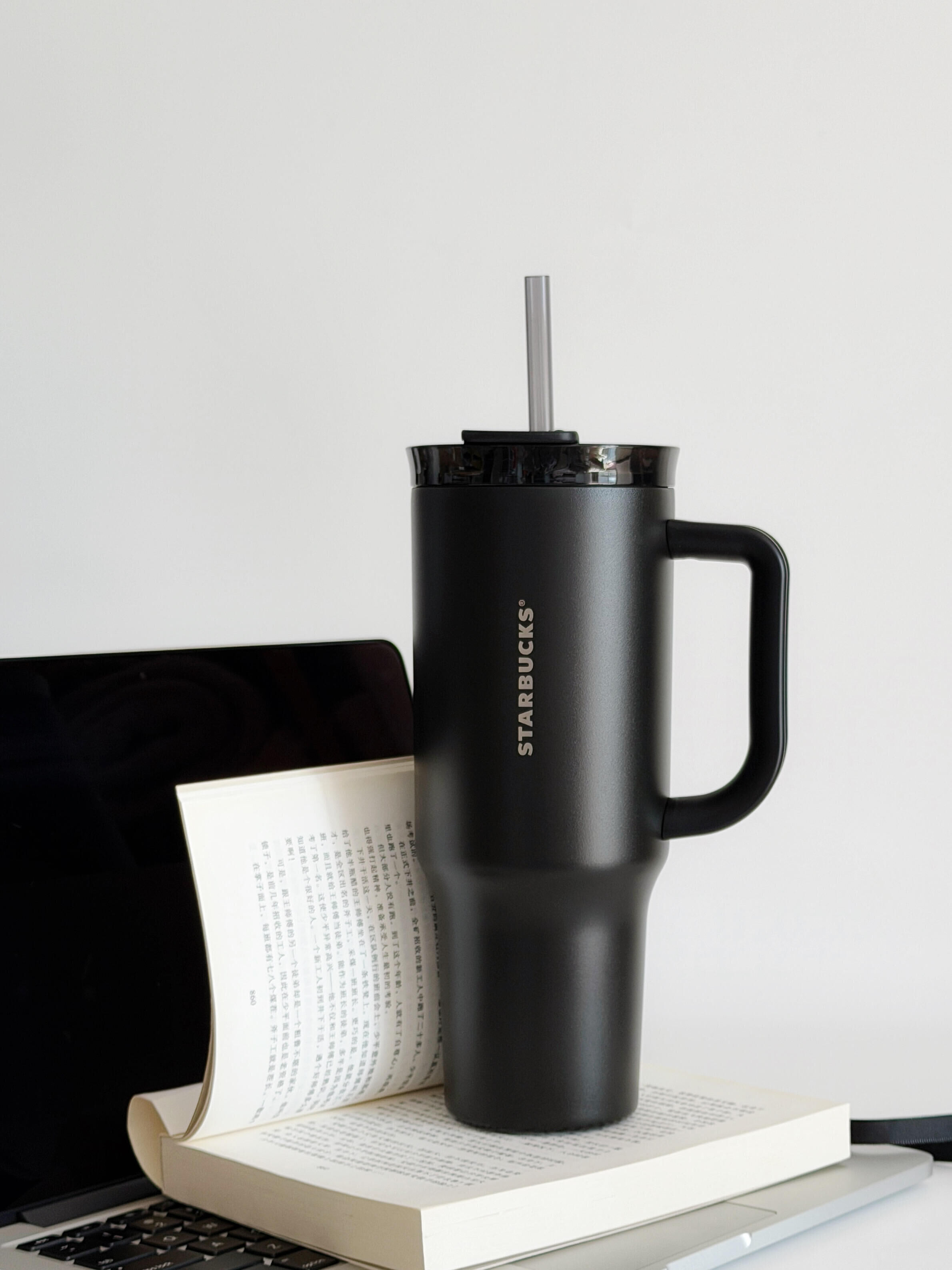 代購-Starbucks星巴克 鎏金系列 不鏽鋼吸管保溫杯 黑色 1120ml