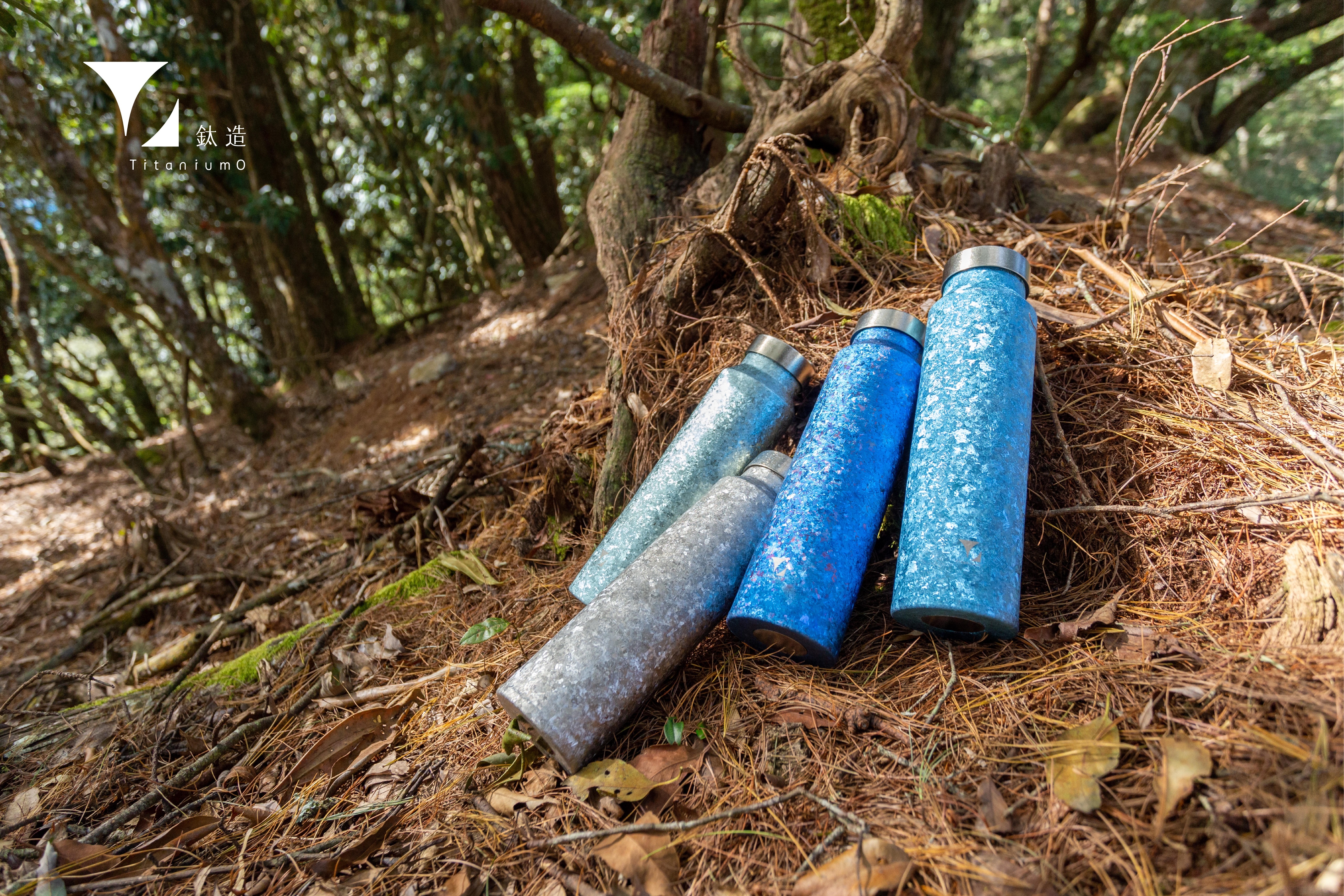 鈦輕瓶220｜晶鈦系列｜碧晴藍-純鈦蓋