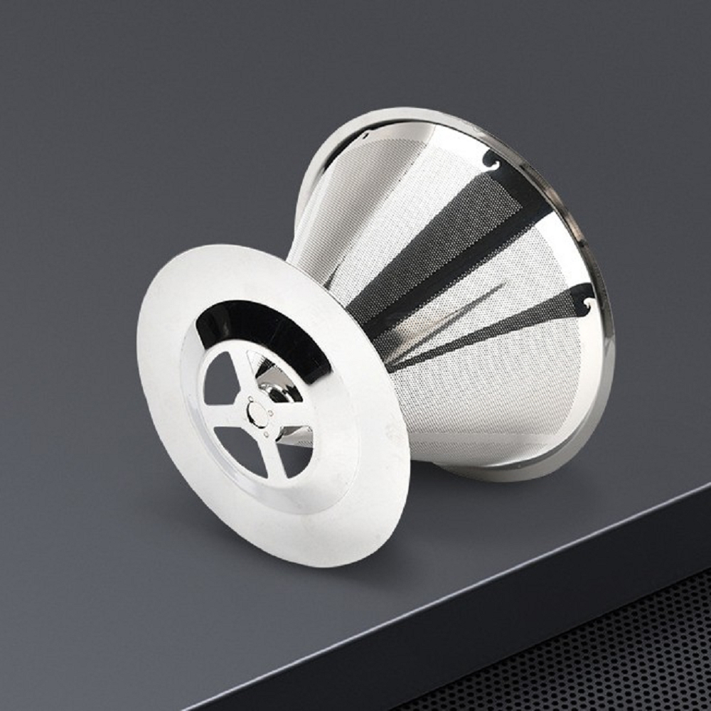 加厚28.5%11.35cm單孔分流600目免濾紙防燙304雙層咖啡濾網杯