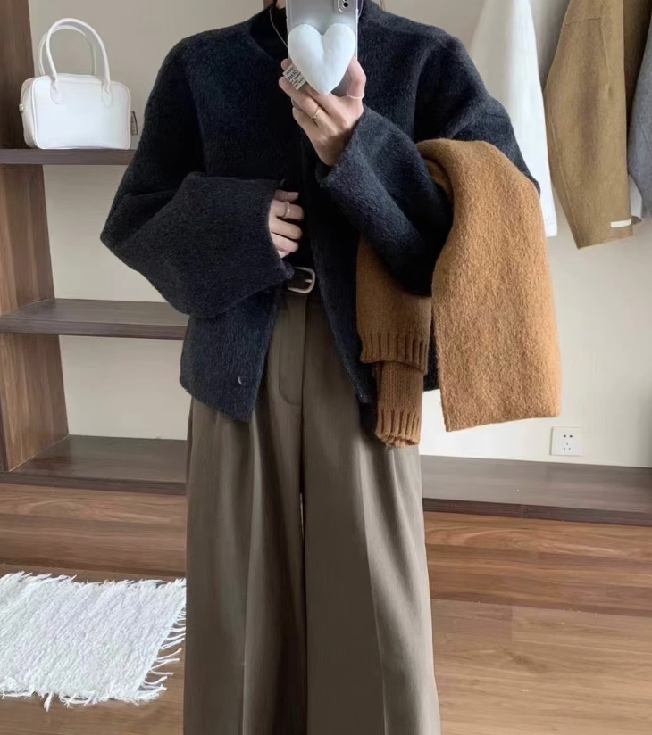 ᴷᴼᴿᴱᴬ 🇰🇷雲朵空氣感寬鬆係短板雙面羊毛外套 （三色）