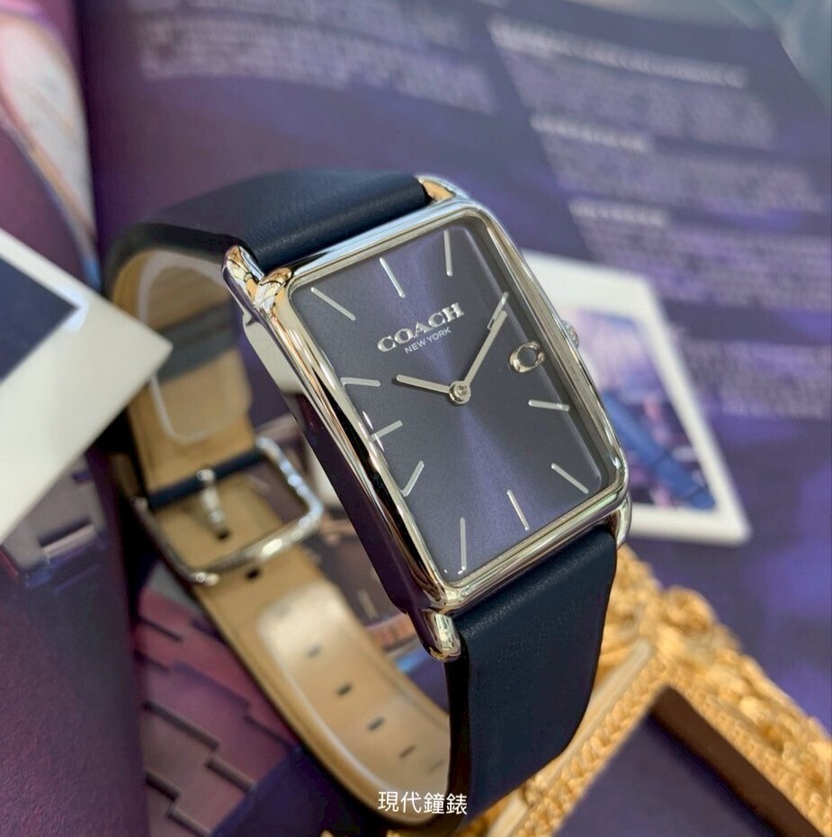 【COACH】復古典雅方型中性CO14400042 25mm 現代鐘錶