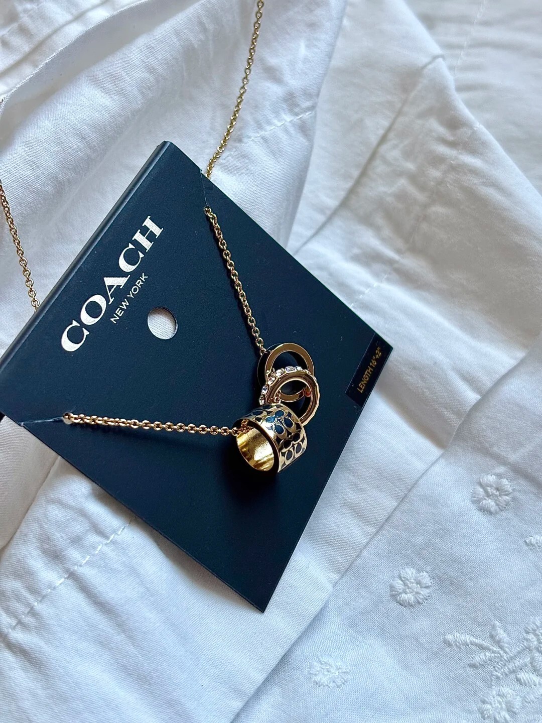 <美國黑五折扣> 限時三天 Coach Enamel Necklace  三環琺瑯項鍊 寬環