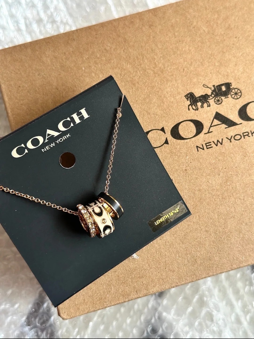 <美國黑五折扣> 限時三天 Coach Enamel Rondell Necklace 三環琺瑯項鍊 細環