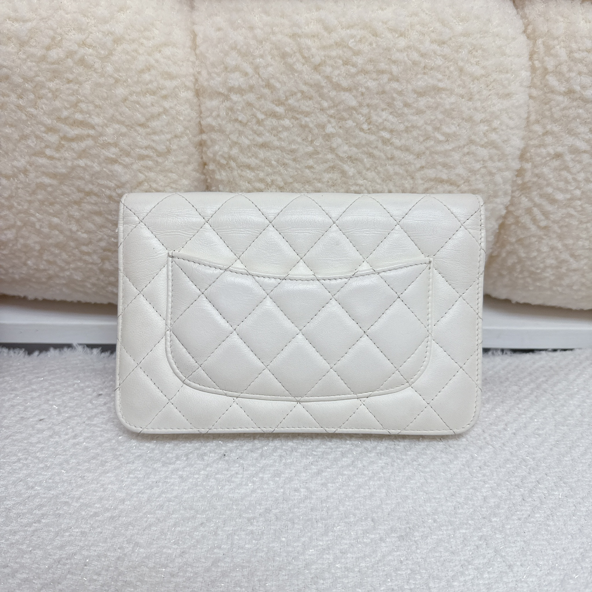 Chanel WOC With Gold Ball - White / Ghw