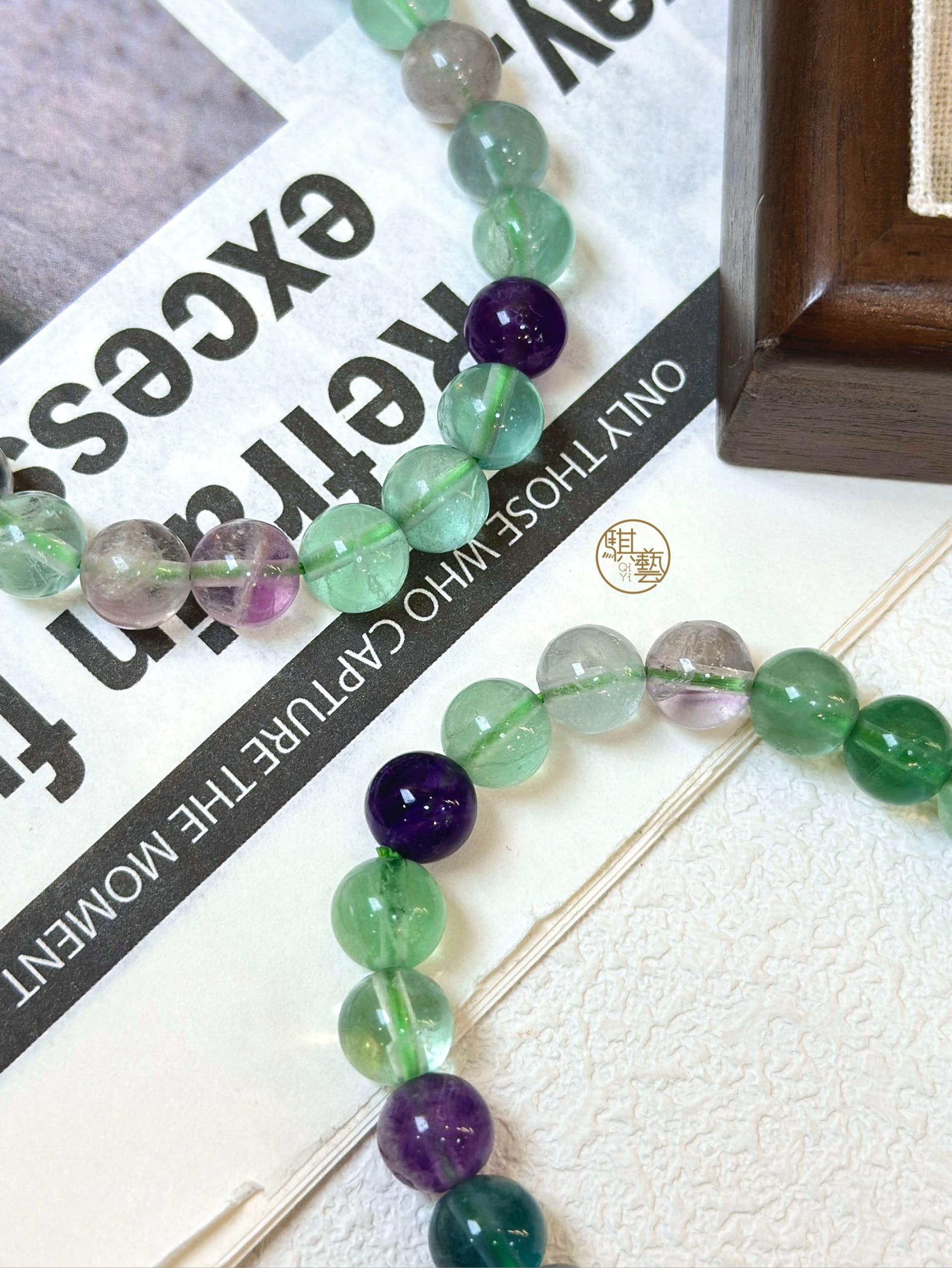 彩螢石手串 8mm+｜舒壓放鬆 × 思緒清晰 × 靈感提升