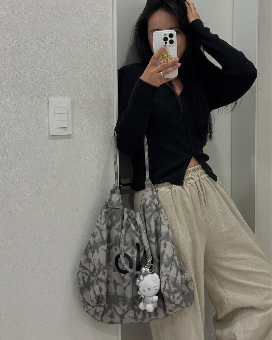 alo Iconic Shopper Tote Bag 灰色暈染 托特包 購物大 帆布袋 大容量 / 預購