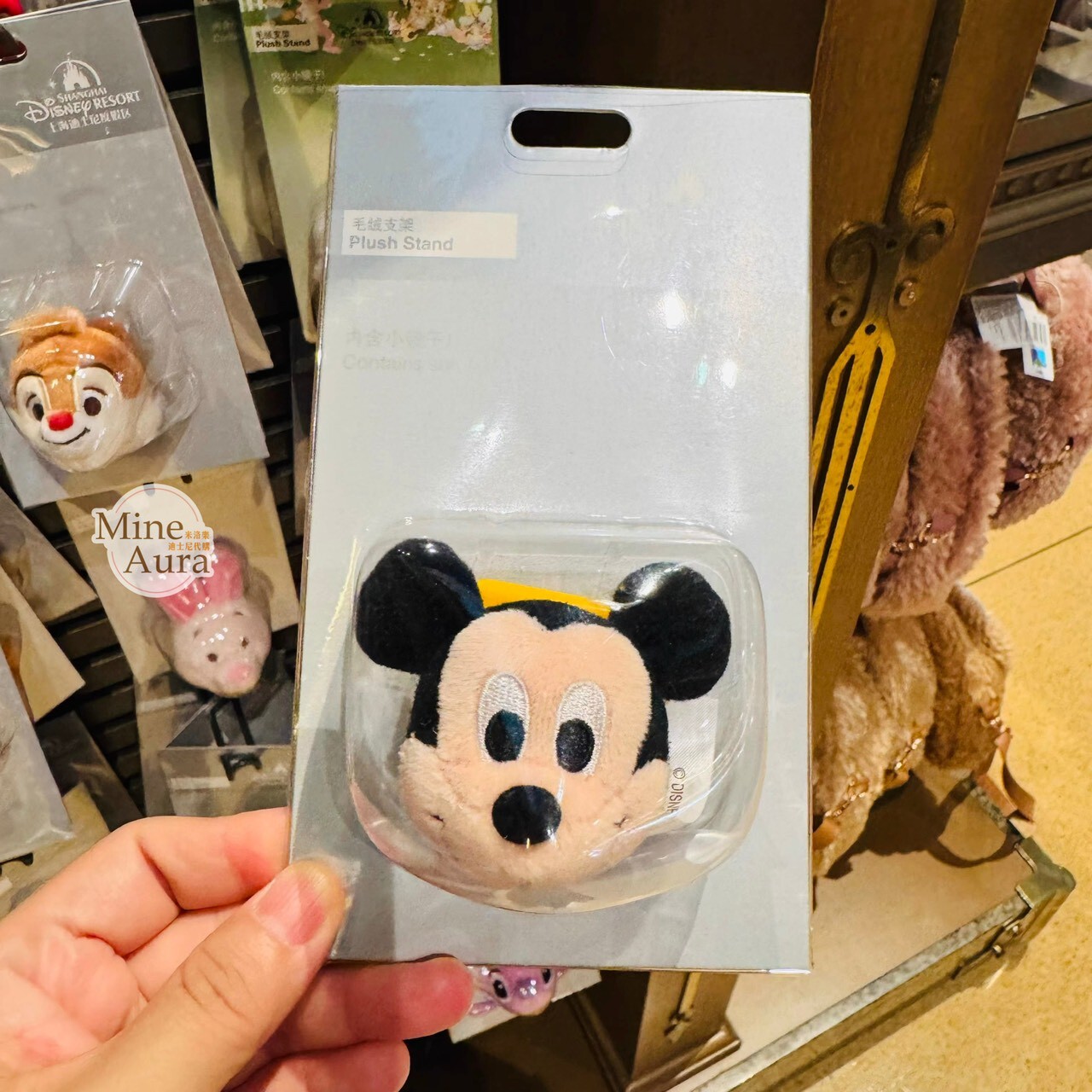 米奇 Mickey 立體大頭 絨毛 大頭 造型 手機支架 3C用品 -上海迪士尼樂園