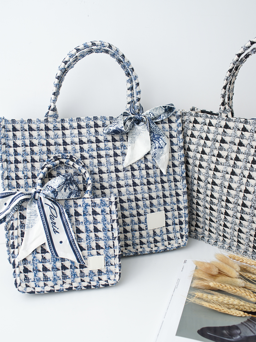 優雅毛呢手提大方包(2色)