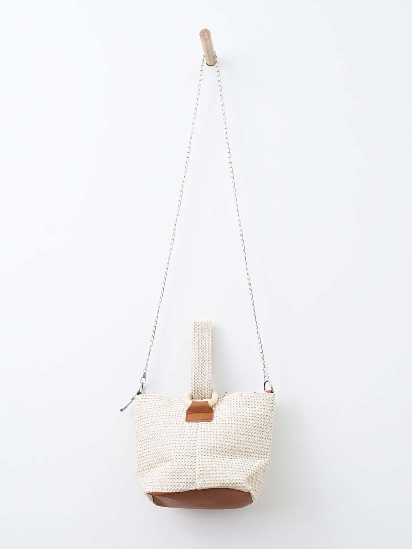 手提兩用迷你草編托特包(2色)