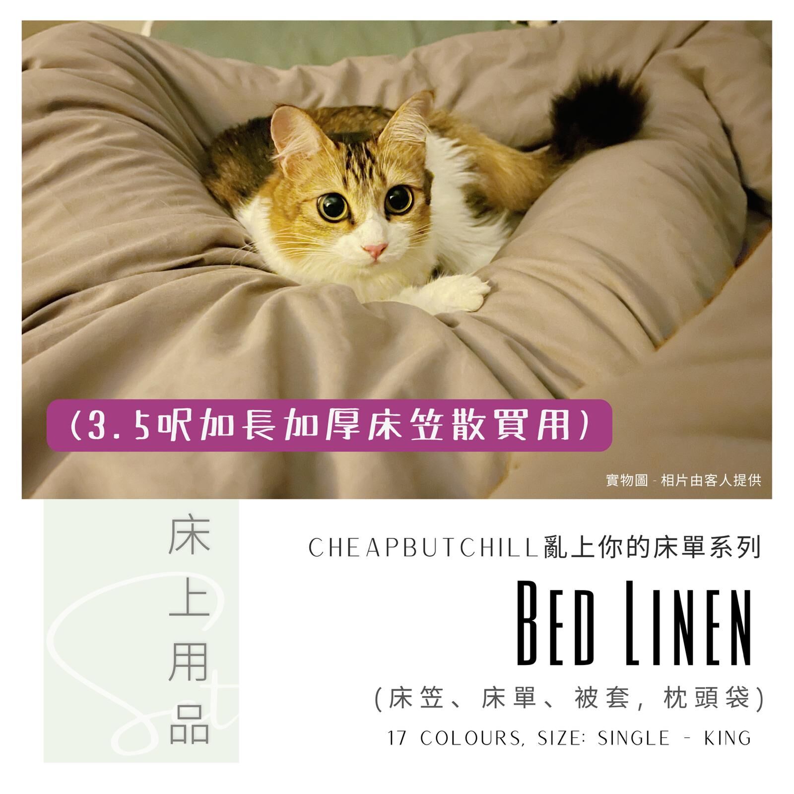CheapbutChill 「亂上你的床單」系列 － 床上用品 (3.5呎加長加厚床笠)