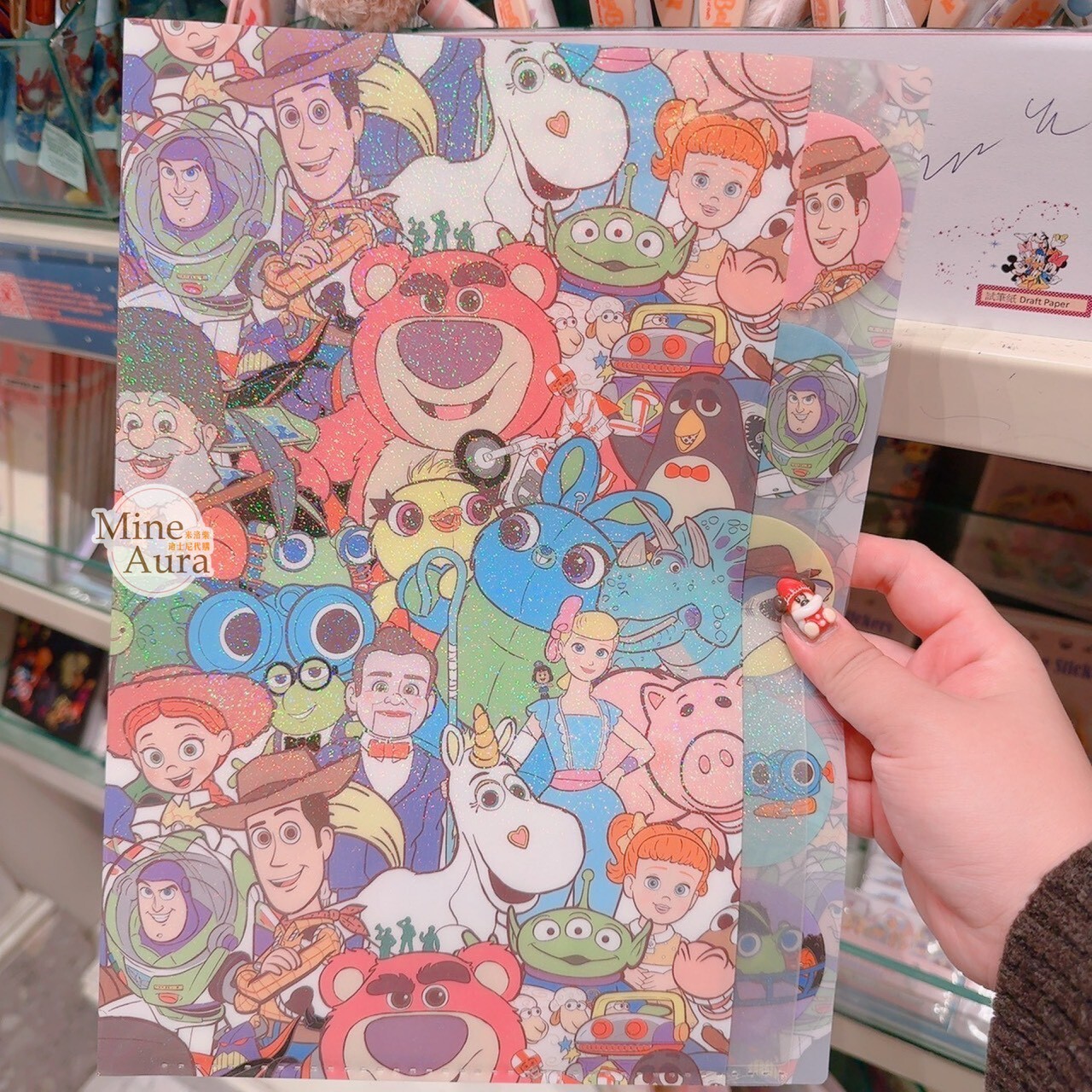 玩具總動員 Toy Story 角色大集合 閃粉 圖案 分層資料夾 文件夾 文具用品 -香港迪士尼樂園