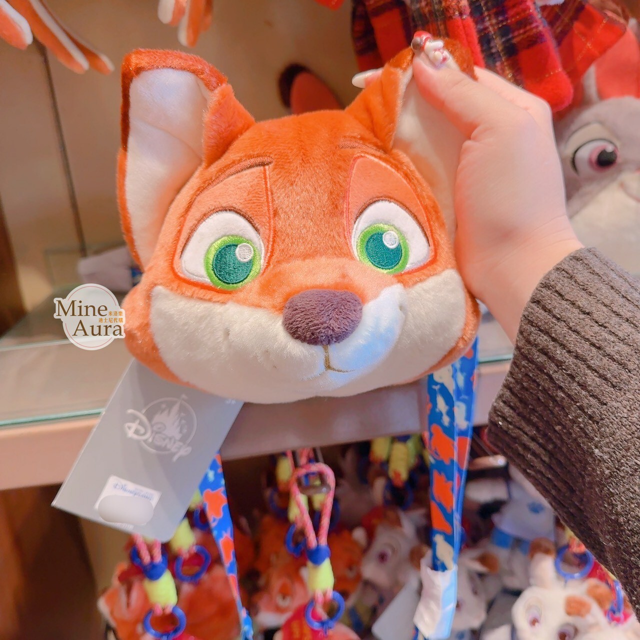胡尼克 Nick 狐狸 絨毛 大頭造型 斜背 小包  動物方城市 Zootopia -香港迪士尼樂園