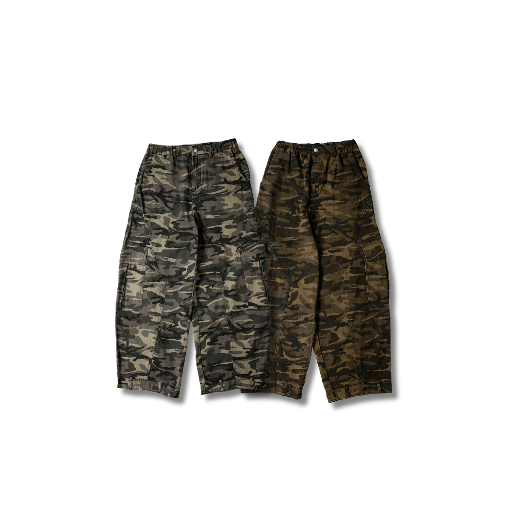 D.CLOSET 迷彩口袋彎刀長褲