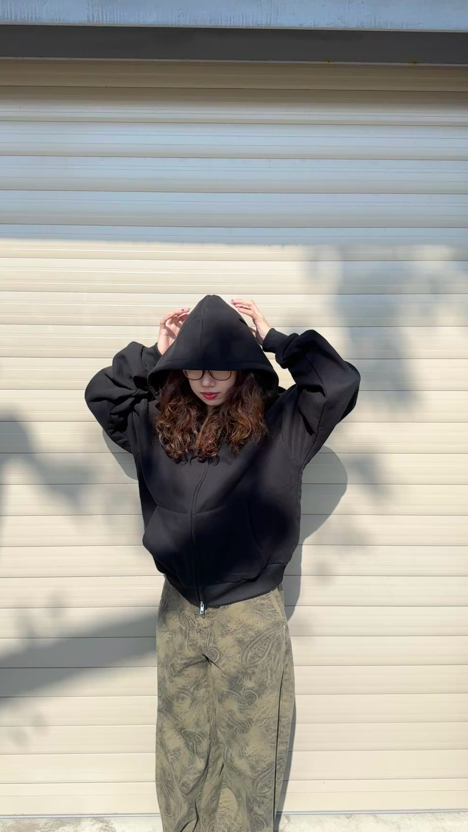 寬短雙拉鍊連帽外套 (2colors)